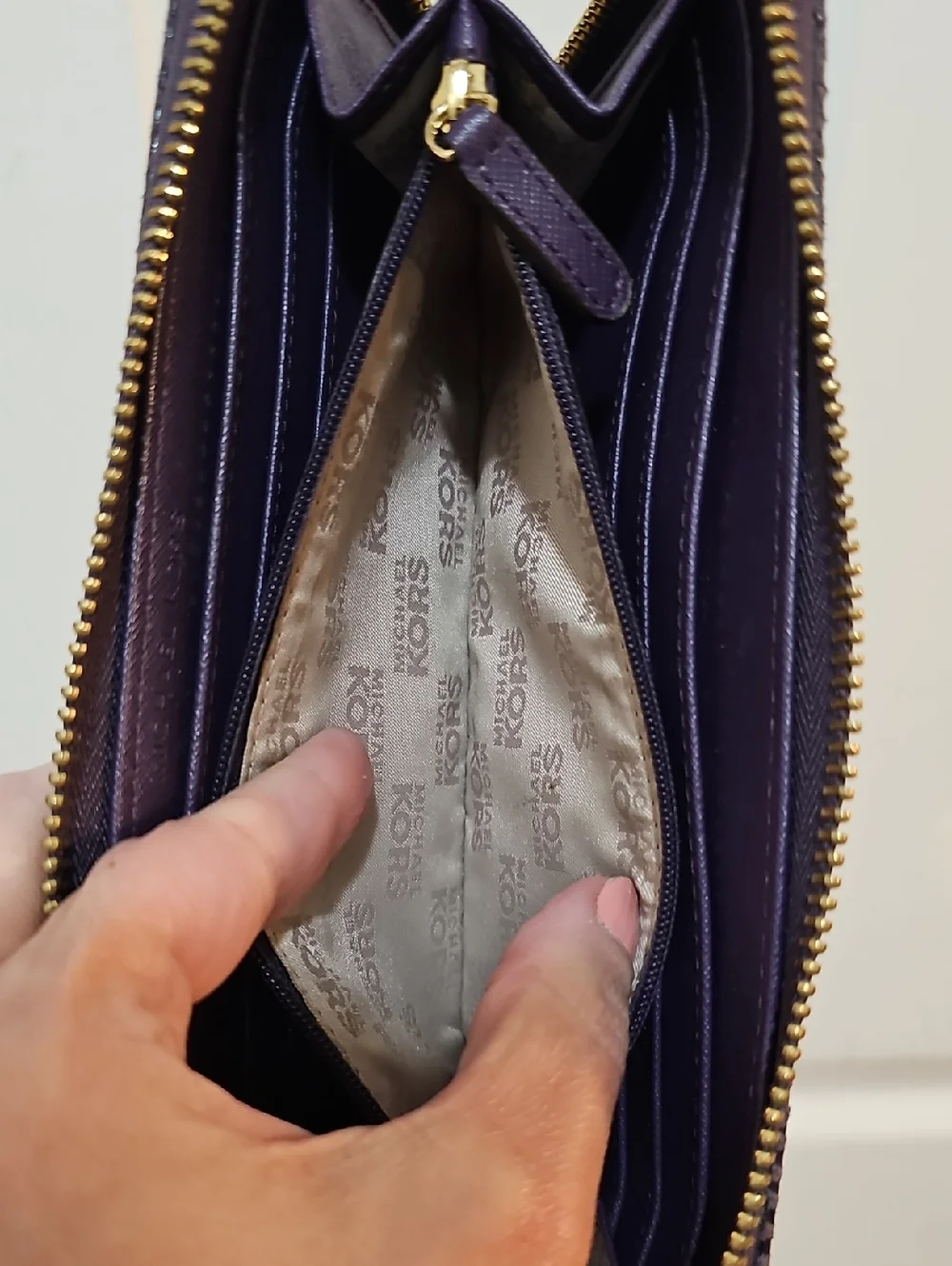Michael Kors Purple Snakeskin Print Wallet